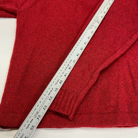 Woolrich Pullover Sweater Men's Medium Red Wool 1/4 Zip Mock Neck Long Sleeve‎ - Picture 5 of 8